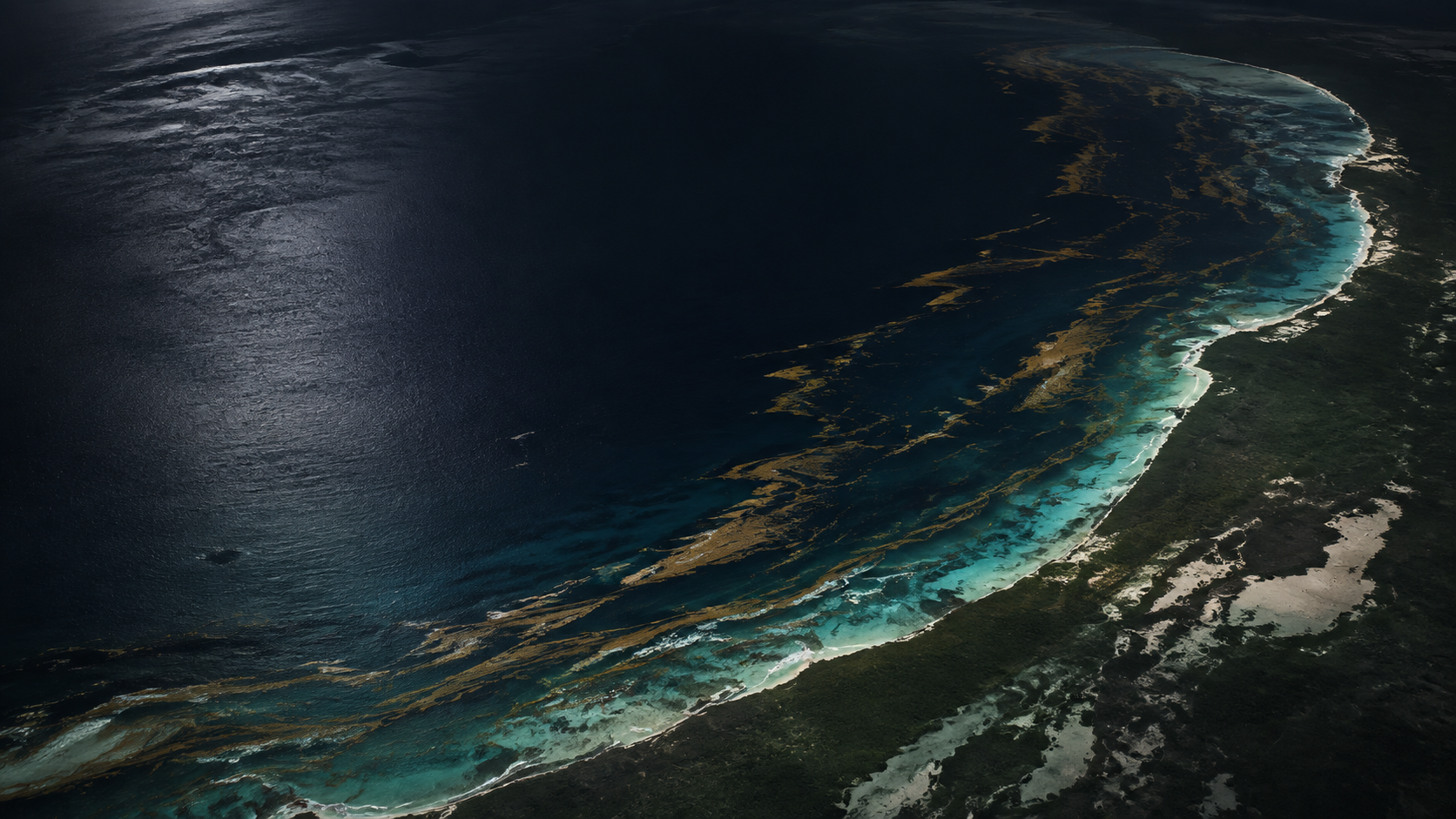 Costa caribeña vista desde el aire